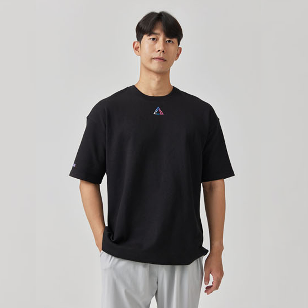 유니 더블 코튼 티셔츠 블랙